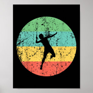Badminton Shirt - Vintage Retro Badminton Player  Poster