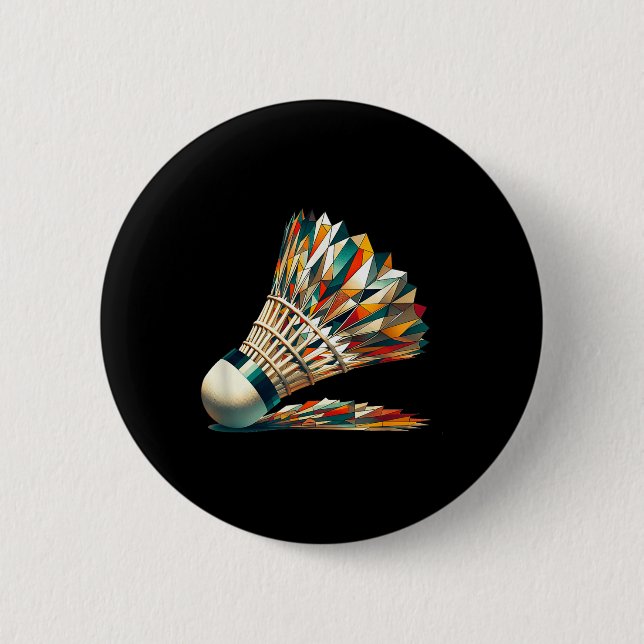 Badminton Shuttle _2  2 Inch Round Button (Front)