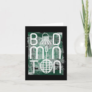 Badminton Shuttle And Racket Themed Words Funny Card