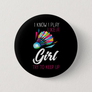 Badminton Shuttle Badminton Player Ball Sport Smas 2 Inch Round Button
