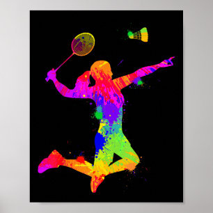 Badminton Shuttle, Badminton Player, Girls, Women, Poster