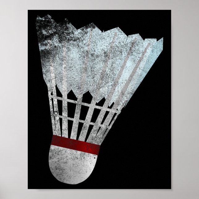 Badminton Shuttle Birdie Tee Shirt Player Gift Ide Poster (Front)
