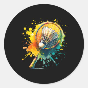 Badminton Shuttle Graphic Classic Round Sticker