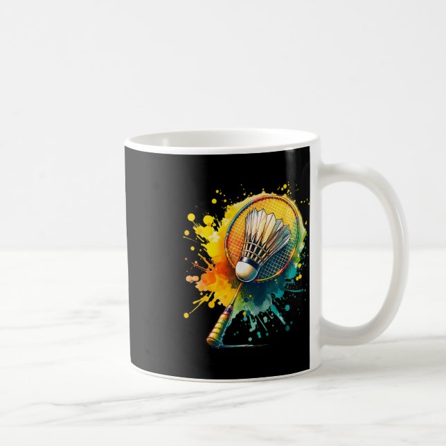 Badminton Shuttle Graphic  Coffee Mug (Right)