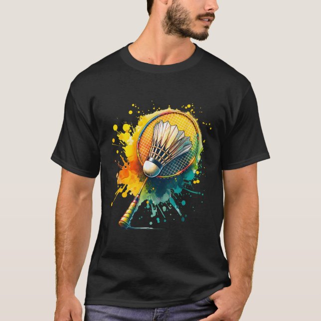 Badminton Shuttle Graphic  T-Shirt (Front)