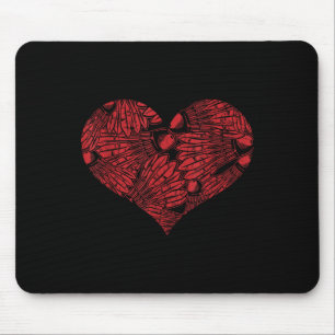 Badminton Shuttle Heart Mouse Pad