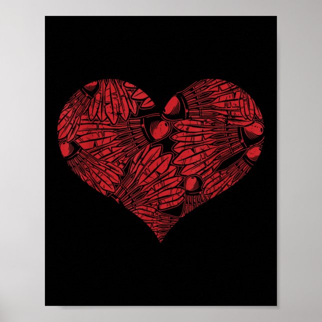 Badminton Shuttle Heart  Poster (Front)