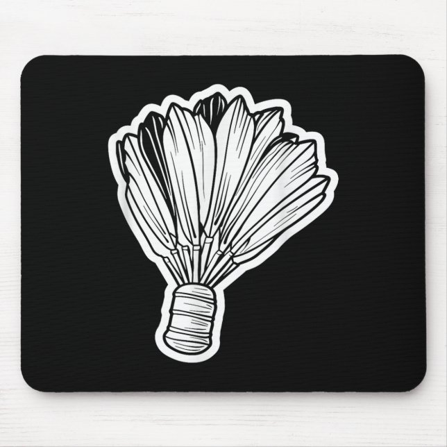 Badminton Shuttle Line Art  Mouse Pad (Front)
