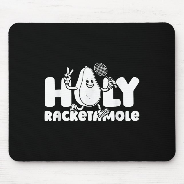 Badminton Shuttle Player Court Avocado Holy Racket Mouse Pad (Front)