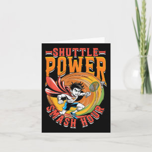 Badminton Shuttle Power Smash Hour  Card
