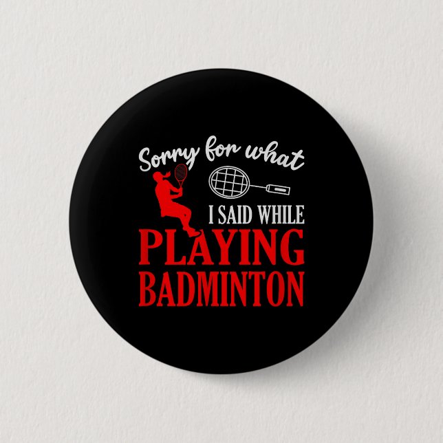 Badminton Shuttle Racket Badminton Player 1  2 Inch Round Button (Front)