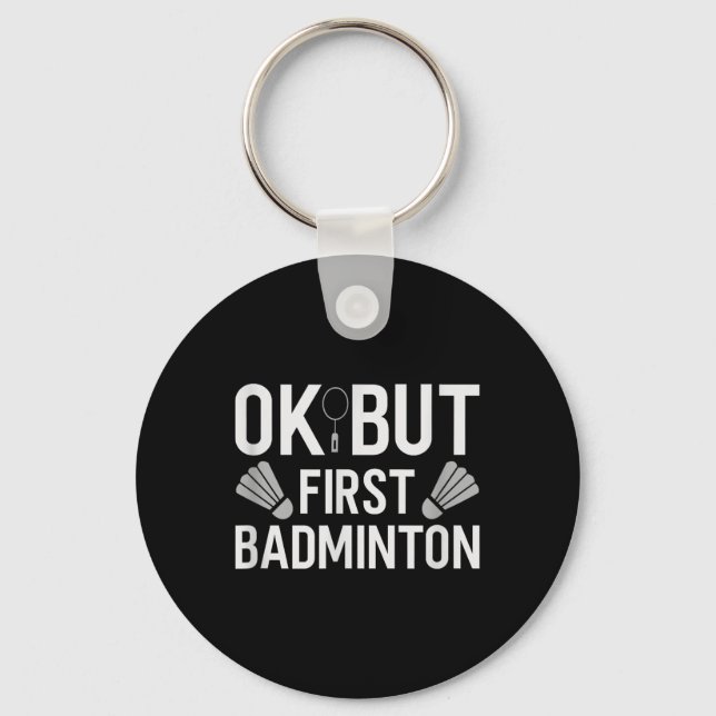 Badminton Shuttle Racket Badminton Player 2  Keychain (Front)