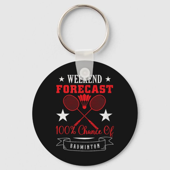 Badminton Shuttle Racket Badminton Player  Keychain (Front)