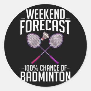 Badminton Shuttle Racket Birdie Player Classic Round Sticker