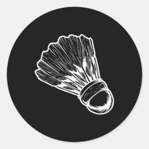 Badminton Shuttle Sketch Badmintonist Classic Round Sticker