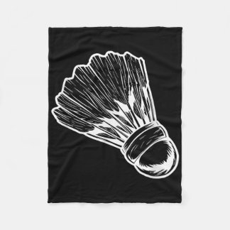 Badminton Shuttle Sketch Badmintonist  Fleece Blanket