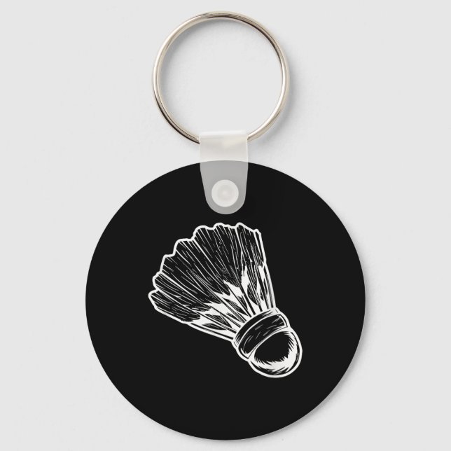 Badminton Shuttle Sketch Badmintonist  Keychain (Front)
