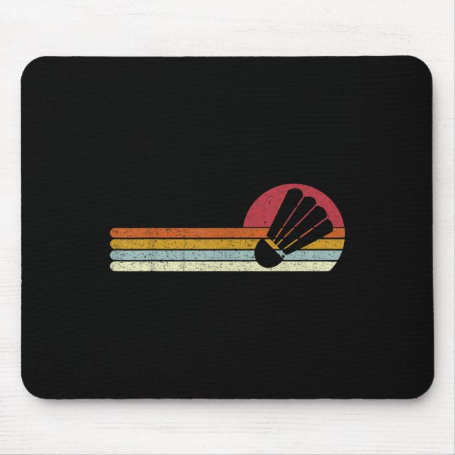 Badminton Shuttle Sunset Distressed  Mouse Pad (Front)