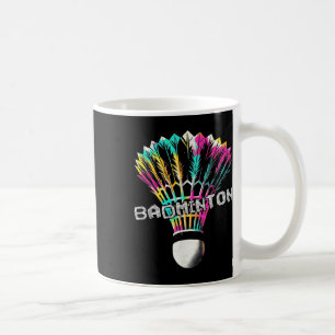Badminton Shuttle - Vintage Colourful Badminton Lo Coffee Mug