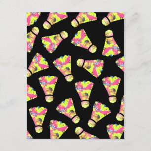 Badminton Shuttlecock Art Colourful pattern gift Enclosure Card