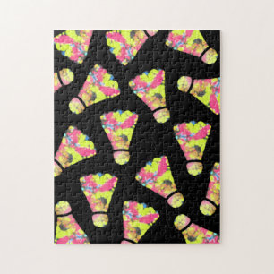 Badminton Shuttlecock Art Colourful pattern gift Jigsaw Puzzle
