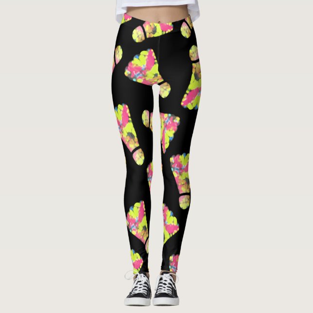 Badminton Shuttlecock Art Colourful pattern gift Leggings (Front)