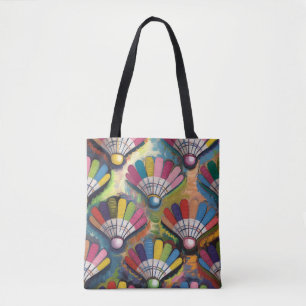 Badminton Shuttlecock Art Colourful pattern gift Tote Bag