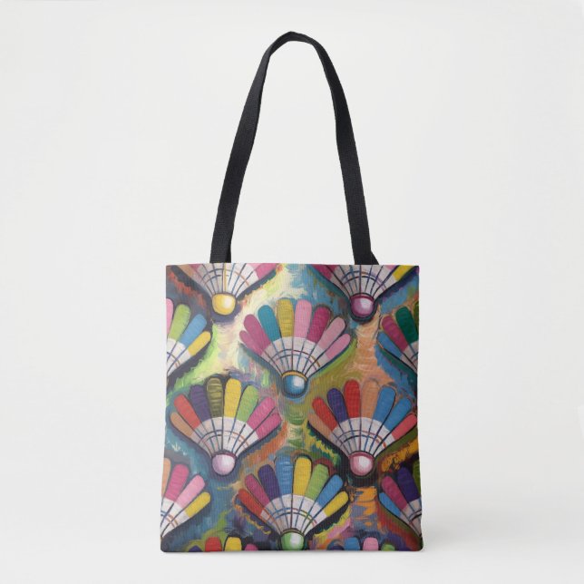 Badminton Shuttlecock Art Colourful pattern gift Tote Bag (Front)