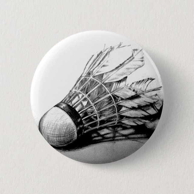 Badminton shuttlecock button pin (Front)