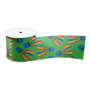Badminton Shuttlecock Design  Satin Ribbon