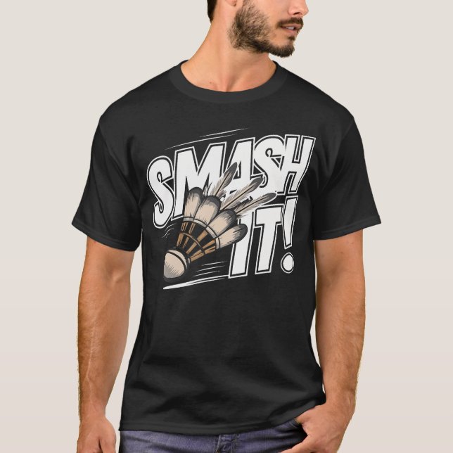 Badminton Shuttlecock Smash T-Shirt (Front)