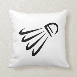 Badminton shuttlecock throw pillow