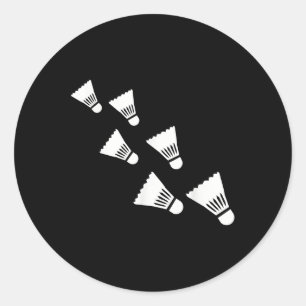 Badminton Shuttles Classic Round Sticker