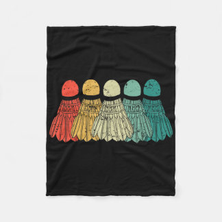 Badminton Shuttles Game Match Racket Ball Retro Vi Fleece Blanket