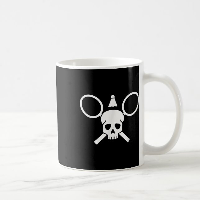Badminton Skull  Coffee Mug (Right)
