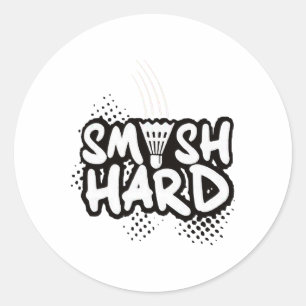 Badminton Smash Hard Champion Gift Classic Round Sticker