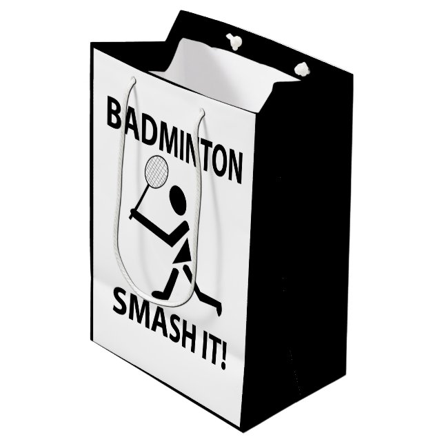 Badminton Smash It Sports Player Badminton Medium Gift Bag (Front Angled)