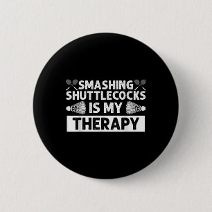 Badminton Smashing Shuttles Racquet Sport 2 Inch Round Button