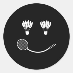 Badminton Smile Love Team Player Coach  Classic Round Sticker