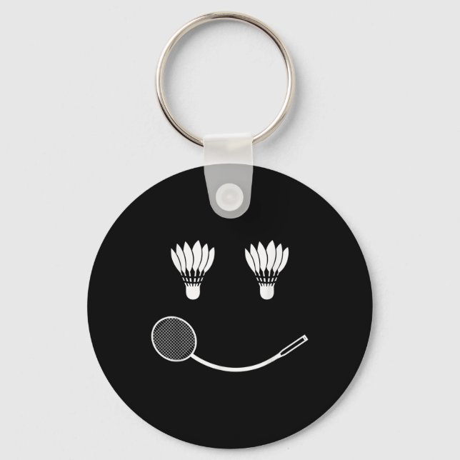 Badminton Smile Love Team Player Coach  Keychain (Front)