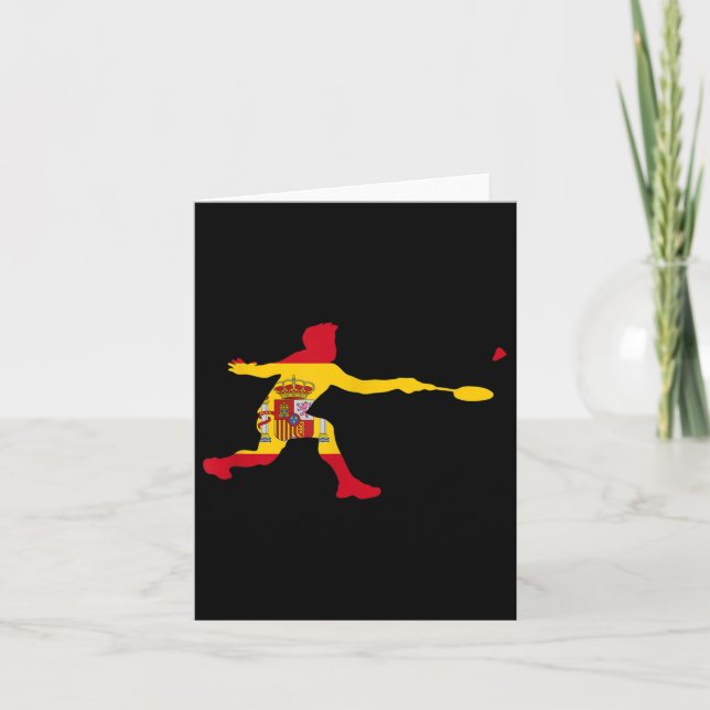 Badminton Spanish Flag Racquet Shuttle Men Player  Card (Front)