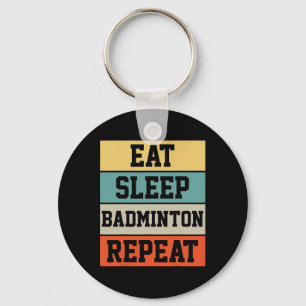 Badminton Sport Player Retro Funny Gift  Keychain
