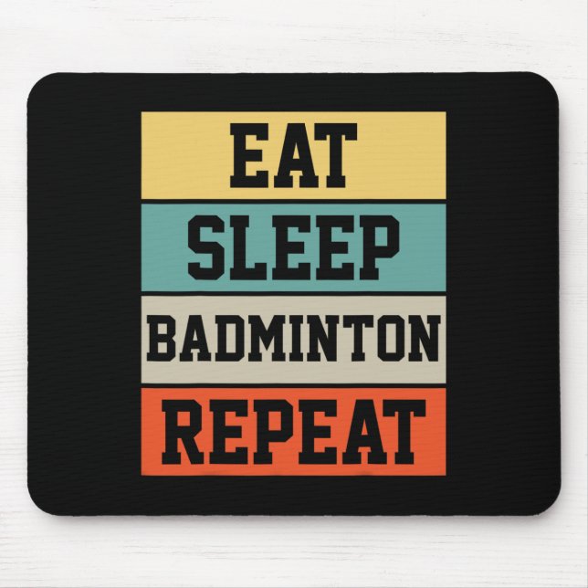 Badminton Sport Player Retro Funny Gift  Mouse Pad (Front)