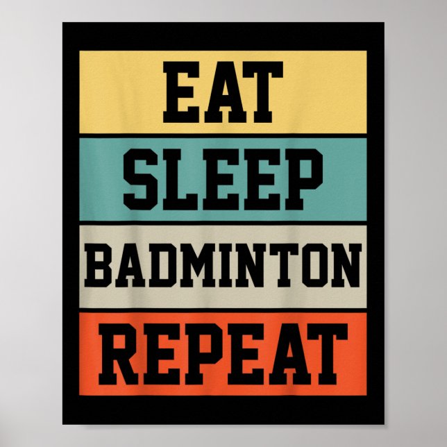 Badminton Sport Player Retro Funny Gift  Poster (Front)