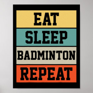 Badminton Sport Player Retro Funny Gift  Poster