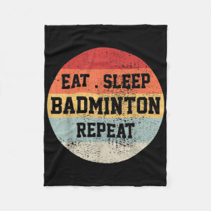 Badminton Sport Player Retro Vintage Funny Gift Fleece Blanket