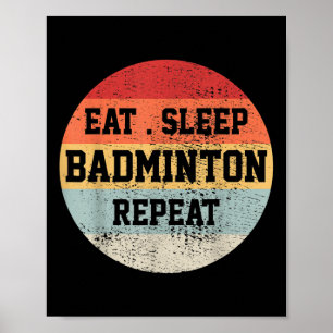 Badminton Sport Player Retro Vintage Funny Gift Poster