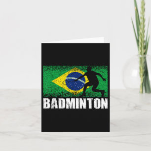 Badminton Sport, Retro Brazil Flag, Brazilian  Card