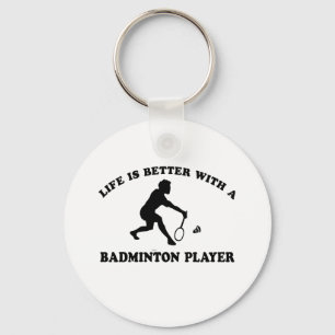 Badminton Sports Designs Keychain