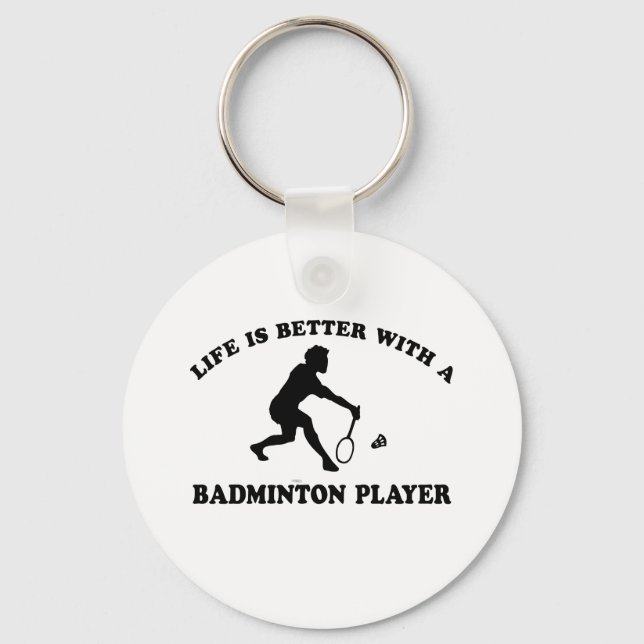 Badminton Sports Designs Keychain (Front)